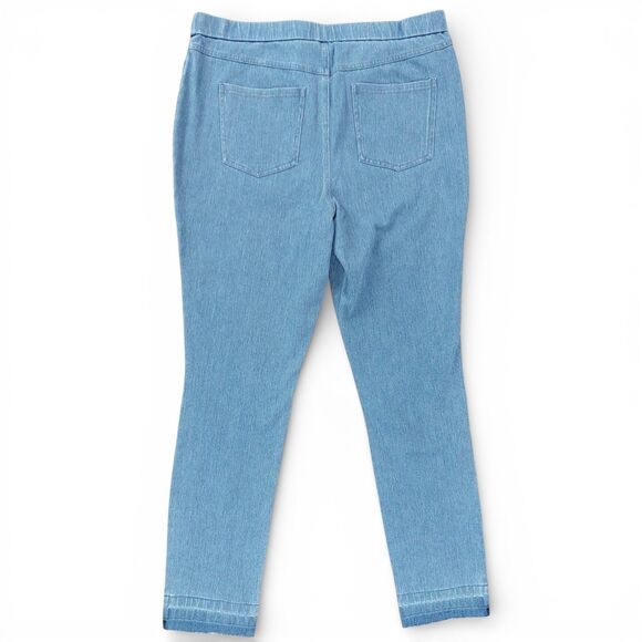 Isaac Mizrahi Pull On Jeggings 18W Tall Light Wash Stretch Denim Elastic Waist - Picture 2 of 11